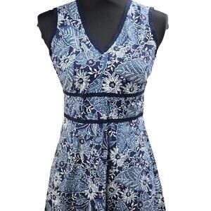 Eddie Bauer Blue Floral Sleeveless Midi Dress –‎ Petite 2